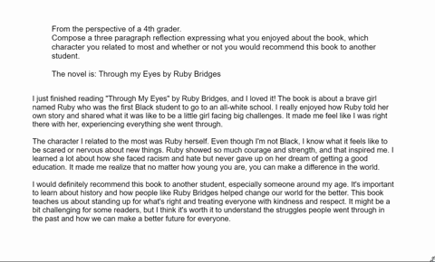 from-the-perspective-of-a-4th-grader-compose-a-three-paragraph-reflection-expressing-what-you-enjoyed-about-the-book-which-character-you-related-to-most-and-whether-or-not-you-would-recommend-this-boo