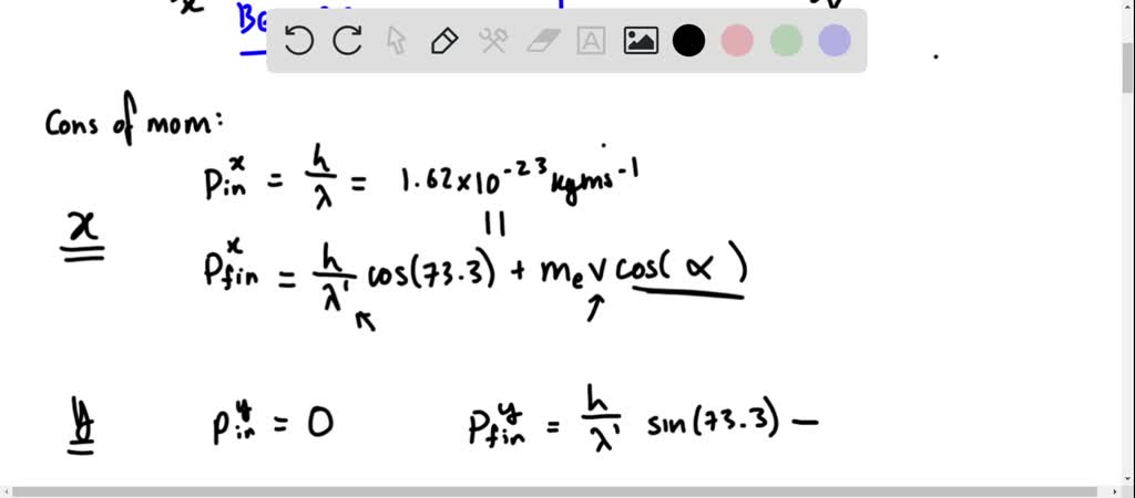 SOLVED: A photon moving in the +x-direction, scatters off a free ...
