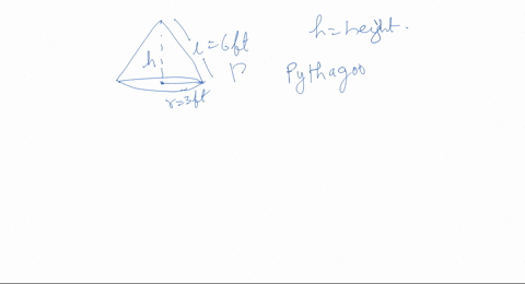 find-the-volume-of-the-cone-a-right-cone-has-a-radius-of-3-feet-and-a-slant-height-of-6-feet-38637