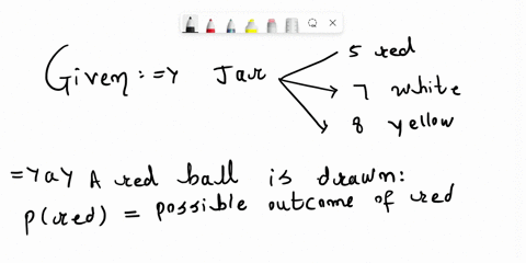aball-is-drawn-randomly-from-jar-that-contains-red-balls-white-balls-and-yellow-balls-find-the-probability-of-the-given-event-and-show-your-answers-rounded-to-decimal-places-when-possible-ar-85535