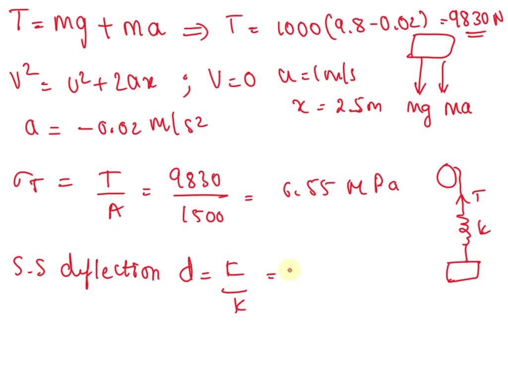 SOLVED: The cage of an electric elevator of 1000 kg mass is moving down ...