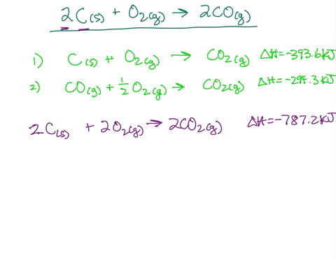 given-the-following-two-balanced-thermochemical-equations-cs-o2g-co2g-h-3936-kj-cog-12o2g-co2g-h-2943-kj-use-hesss-law-to-determine-the-h-for-the-reaction-2cs-o2g-2cog-66274