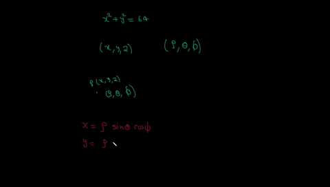 convert-from-rectangular-to-spherical-coordinates-convert-the-equation-x2-y-64-to-spherical-coordinates-and-write-in-standard-form-solving-for-p-use-rho-theta-phi-because-we-dont-have-those-15934