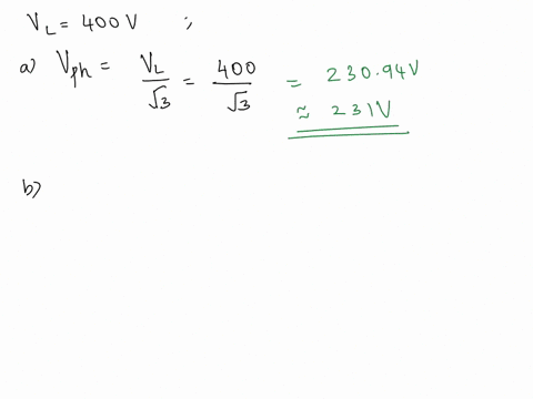 a-balanced-star-connected-load-is-supplied-from-a-symmetrical-3-phase-400-v-system-the-current-in-each-phase-is-30-a-and-lags-30-behind-the-phase-voltage-a-find-the-phase-voltage-b-the-total-37355