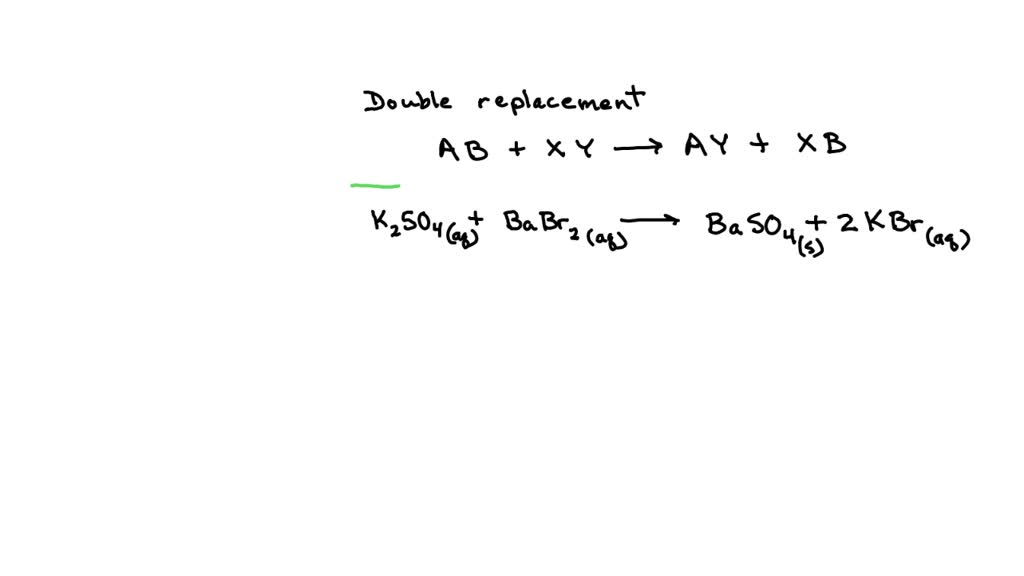 SOLVED Potassium sulfate solution reacts with barium bromide solution