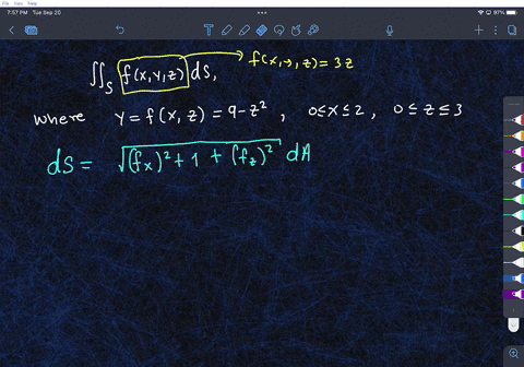 calculate-fs-fxy2-ds-for-the-given-surface-and-function_-y-9-_-22-0-x-2-0-z-3-fxy-2-32-use-symbolic-notation-and-fractions-where-needed-fxy2ds-94423