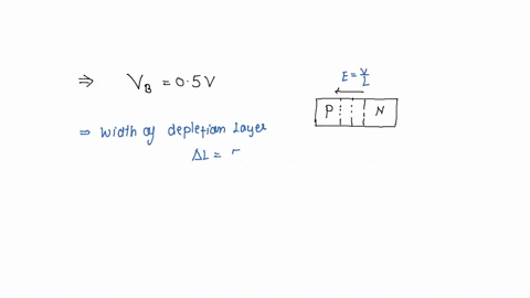 a-potential-barrier-of-05-v-exists-across-a-p-n-junction-i-if-the-depletion-region-is-5-10-7-m-wide-what-is-the-average-intensity-of-the-electric-field-in-this-region-ii-an-electron-with-speed-5-105-m