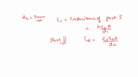 a-capacitor-is-composed-of-2-plates-separated-by-a-sheet-of-insulating-material-2mm-thick-and-of-relative-permittivity-3-the-distance-between-the-plates-is-increased-to-allow-the-insertion-o-72116