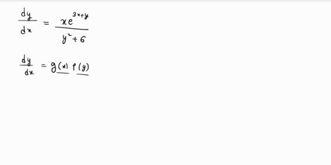 determine-whether-the-given-differential-equation-is-separable-dydx-xe3xyy26-is-the-differential-equation-separable-ayes-because-dydxgxpy-where-gxxe3xy-and-py1y26-byes-because-dydxgxpy-where-75716