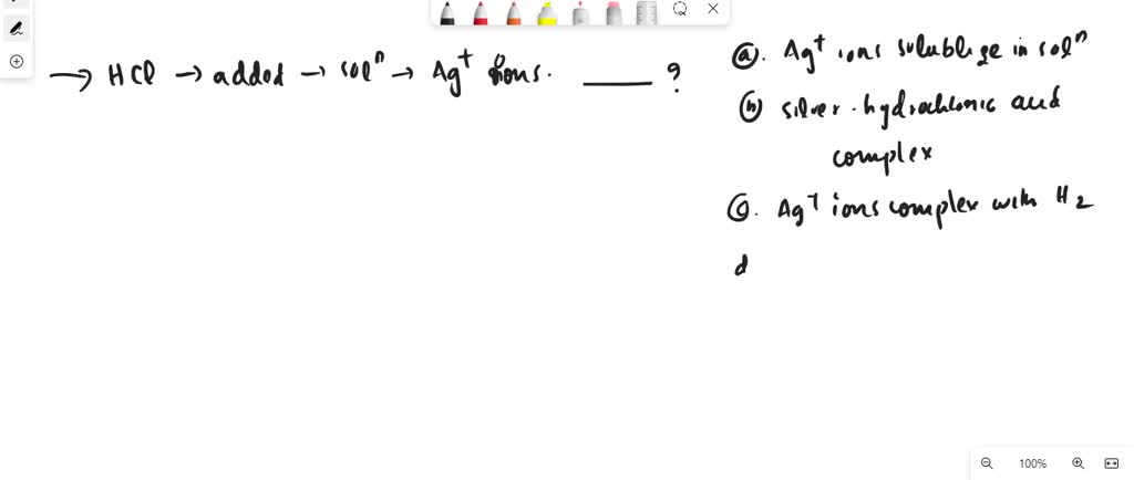 SOLVED: When hydrochloric acid is added to a solution containing Ag+ ...