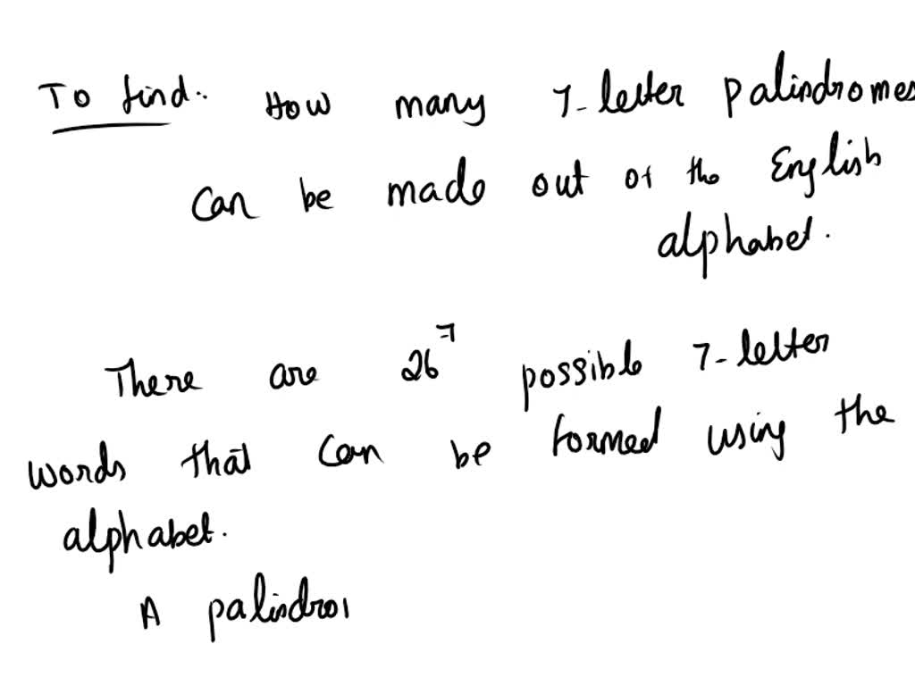 SOLVED A palindromic word is a word that can be read the same forward or backward, like "MOM