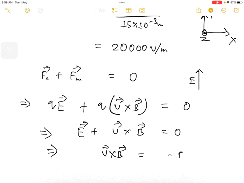 7-an-electron-enters-a-magnetic-field-in-between-two-parallel-charged-plates-with-distance-of-15-mm-shown-in-diagram-below-150v-y-15m-150v-the-velocity-of-the-electron-is-42-x-10-ms-1if-the-56666