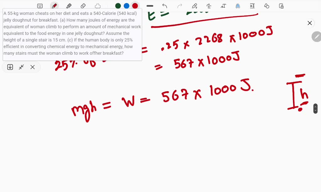 SOLVED A 55kg woman cheats on her diet and eats a 540Calorie (540