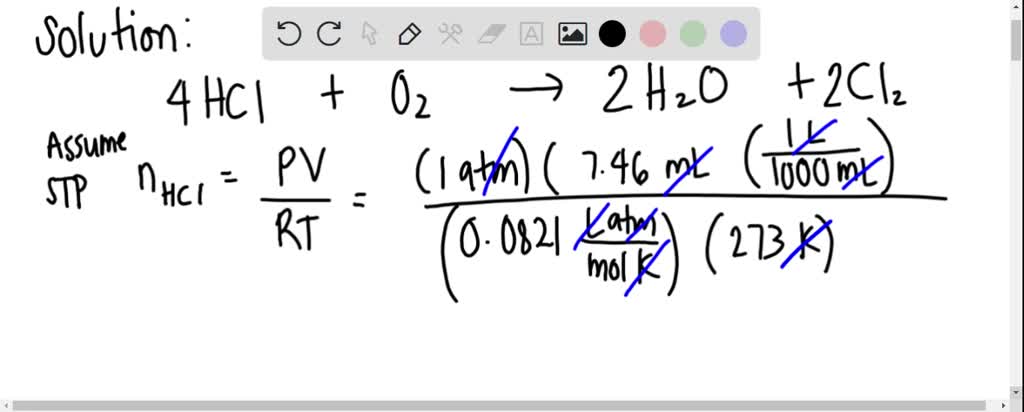 Solved Gaseous Hydrogen Chloride Reacts With Oxygen Gas To Form