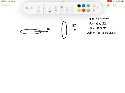 the-figure-below-shows-circular-loop-of-radius-1500-cm-in-magnetic-field-of-strength-b-07-t-the-dashed-part-of-the-loop-indicates-the-side-that-is-farther-away-from-you-initially-the-plane-o-59445