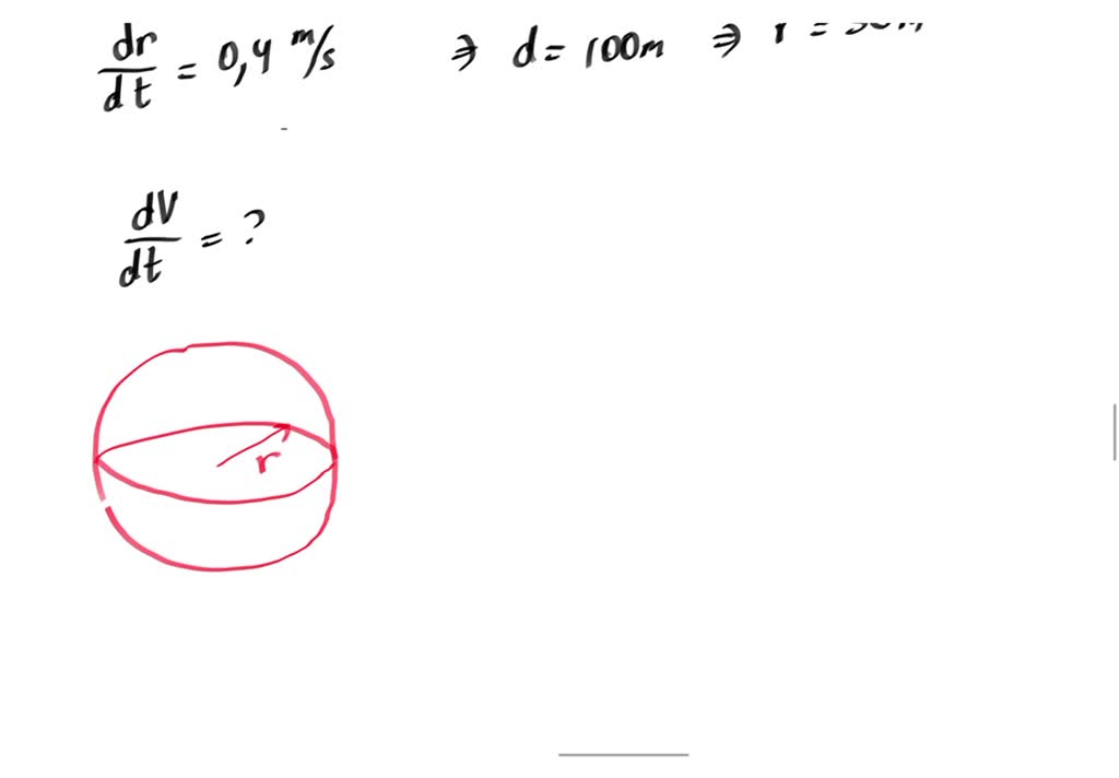 SOLVED: . A spherical balloon is being inflated. At noon, the radius of ...