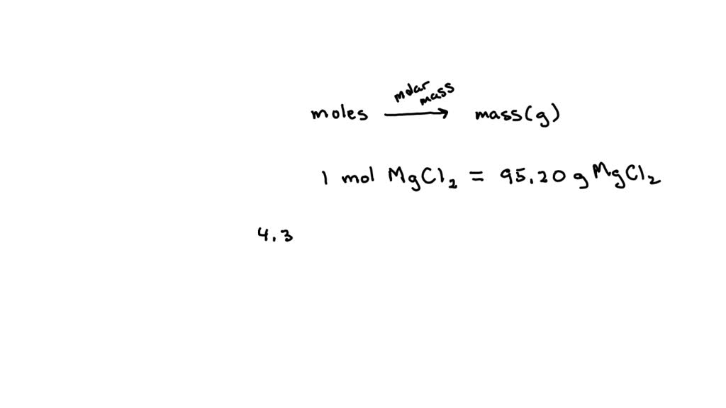 What is the mass of 4.60 moles of magnesium chloride, MgCl2? Express
