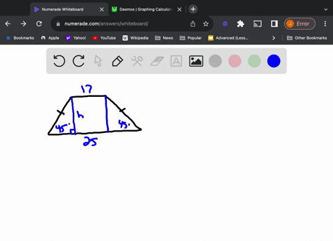 the-bases-of-isosceles-trapeziod-abcd-are-17-and-25cm-and-its-base-angles-are-45-degrees-find-the-height-of-the-trapezoid-95555