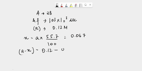 the-decomposition-reaction-of-a-to-b-is-a-second-order-reaction-with-a-half-life-of-03103-seconds-a-_-2b-if-the-initial-concentration-of-a-is-012-m-how-many-minutes-will-it-take-for-the-conc-94097