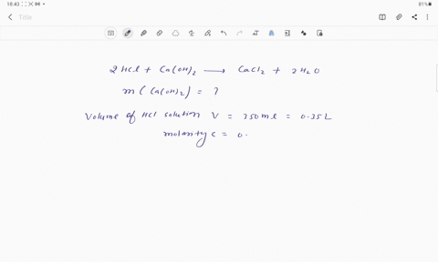 how-many-grams-of-solid-calcium-hydroxide-caoh2-are-required-to-react-with-350-ml-of-040-m-hcl-the-unbalanced-reaction-is-__hcl-__caoh2-__cacl2-__h2o-34018