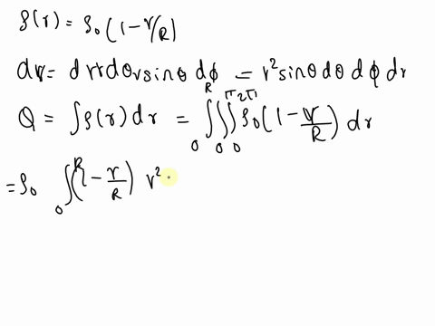 2-a-sphere-of-radius-rhas-total-charge-q-the-volume-charge-density-within-the-sphere-is-p-pol-1-r-which-varies-linearly-from-po-in-the-center-of-the-sphere-to-zero-at-the-edge-a-show-that-po-62563
