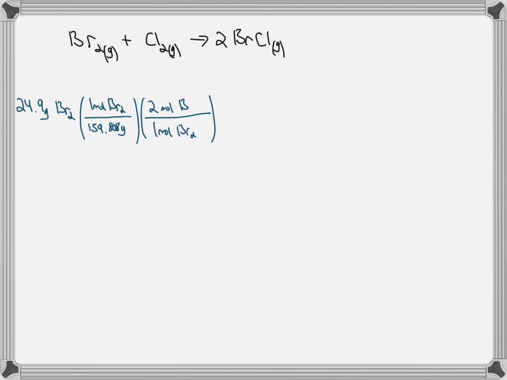 SOLVED Under certain conditions, the substances bromine and chlorine combine to form bromine