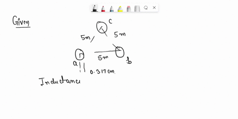 a-single-circuit-three-phase60-hz-transmission-line-consists-of-three-conductors-arranged-at-the-corners-of-equilateral-triangle-whose-each-side-is-equal-to-5mthe-radius-of-each-conductor-is-60836