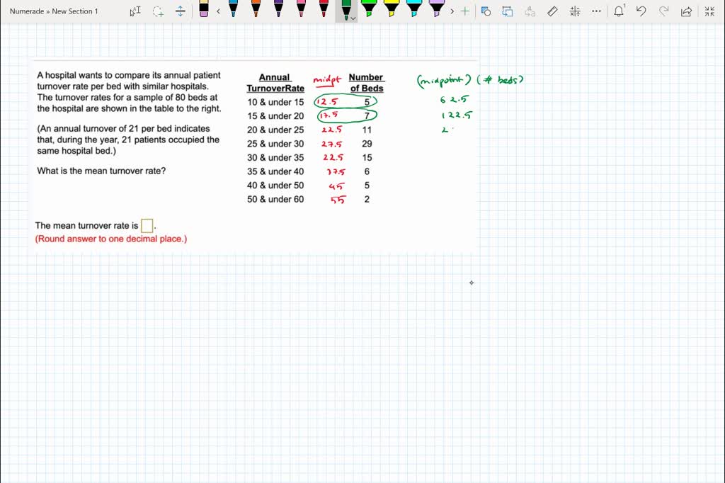 SOLVED A hospital wants to compare its annual patient turnover rate per bed with similar