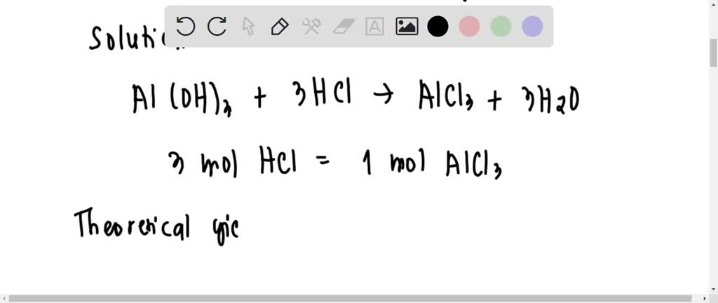 Solved During Neutralization Reaction Aluminum Hydroxide Reacts With Hydrochloric Acid To 8257