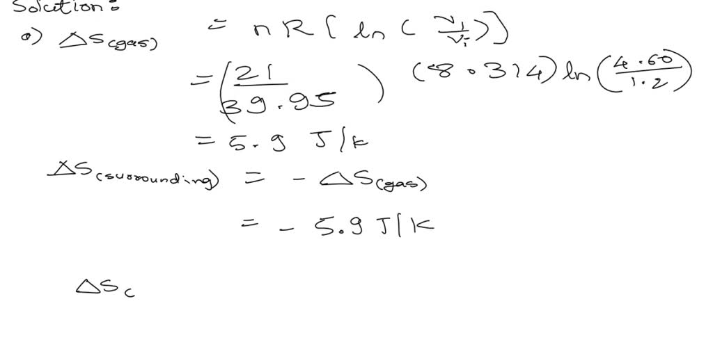 SOLVED: A) Derive The Entropy Change Equation For A Reversible Ideal ...