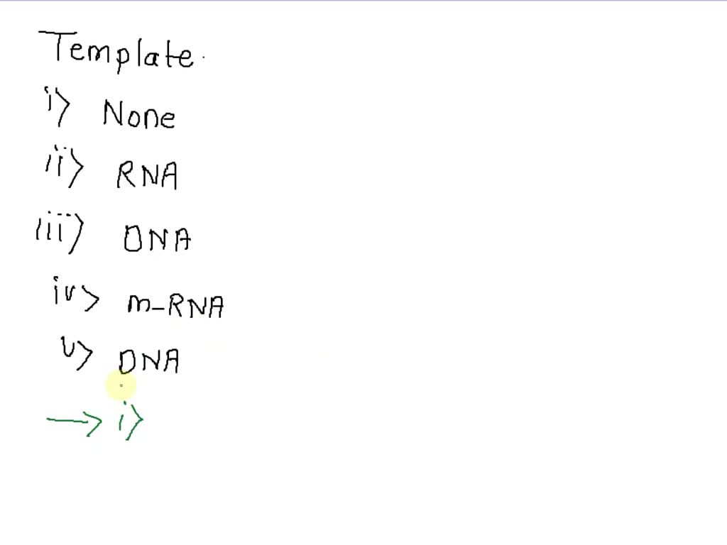 SOLVED Semiconservative Replication Involves A Template What Is The 