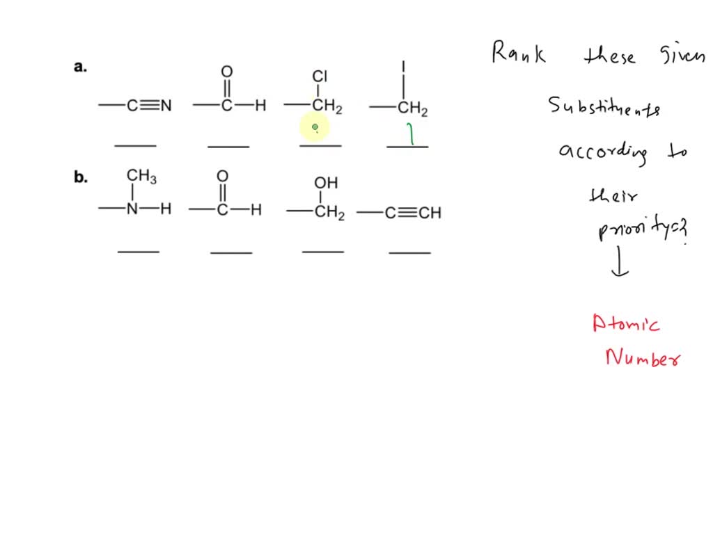 SOLVED: Rank each set of substituents using the Cahn-Ingold-Prelog ...