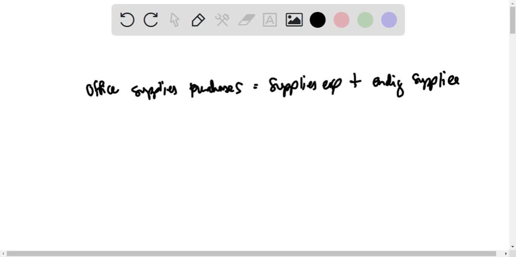 SOLVED A company's Office Supplies account shows a beginning balance