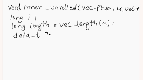 513-suppose-we-wish-to-write-a-procedure-that-computes-the-inner-product-of-two-vectors-u-and-v-an-abstract-version-of-the-function-has-a-cpe-of-1418-with-x86-64-for-different-types-of-integ-45582