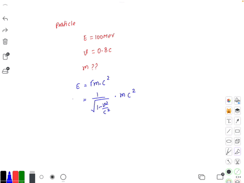 a-particle-is-found-to-have-an-energy-of-100-mev-when-traveling-at-08c-find-its-rest-mass-in-kilograms