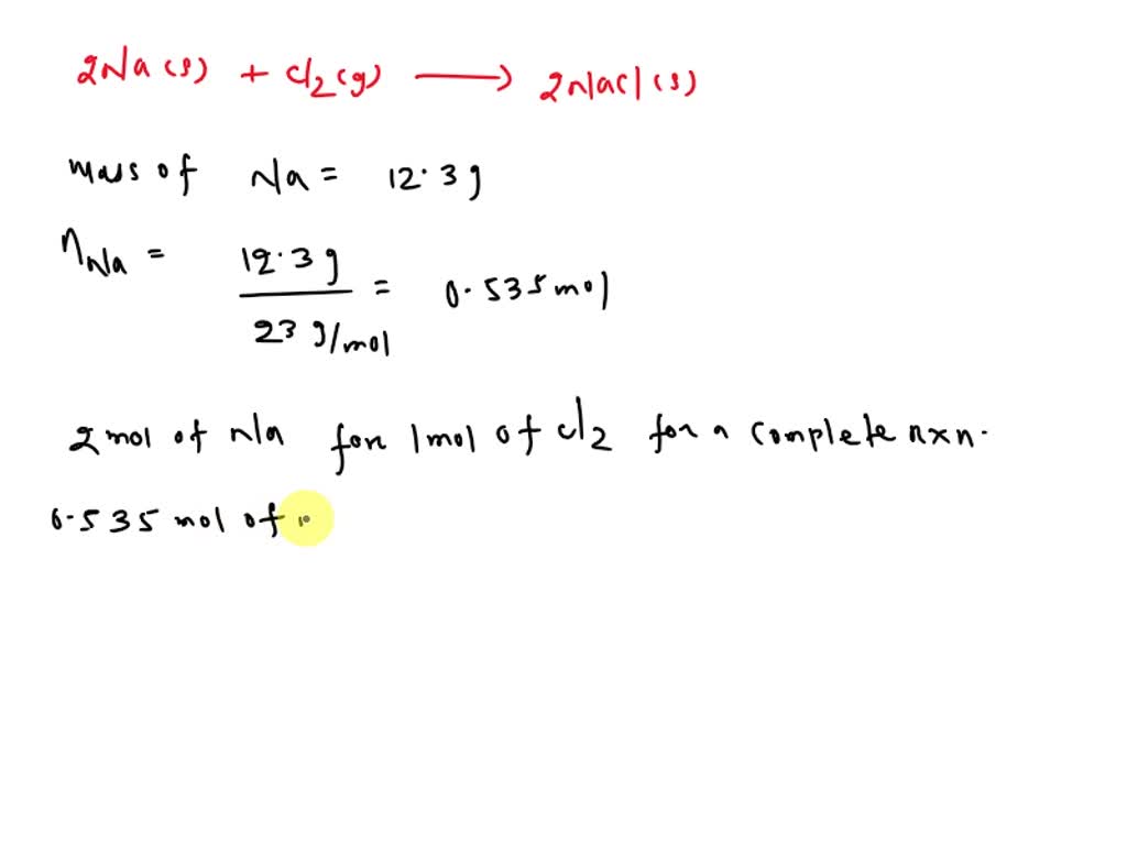 SOLVED: Sodium and chlorine react according to the balanced chemical ...