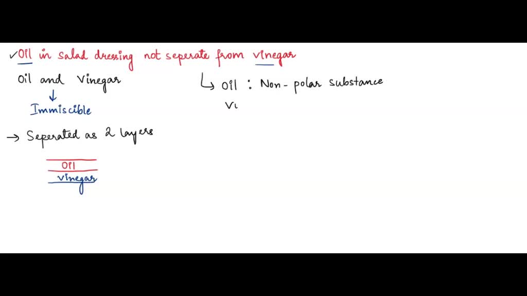 Why does oil and vinegar salad dressing has two separate...