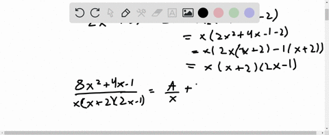 82-_-4-1-2x3-3x2-example-2-evaluate-solution-since-the-degree-of-the-numerator-is-less-than-the-degree-of-the-denominator-we-don-need-to-divide-we-factor-the-denominator-2x3-3x2-_-2x-x2x2-3x-39057