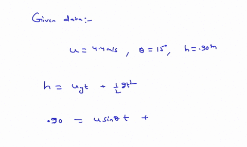 in-a-game-of-basketball-a-forward-makes-a-bounce-pass-to-the-center-the-ball-is-thrown-with-an-initial-speed-of-44-ms-at-an-angle-of-15-below-the-horizontal-it-is-released-090-m-above-the-fl-65137