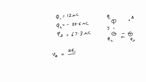 three-point-charges-q1-124-hc-q2-5306-hc-and-q3-673-uc-are-arranged-as-shown-in-the-figure-the-lengths-y-and-x-both-equal-401-cm-calculate-the-electric-potential-v-at-point-a_-q1-v-q-tools-x-16876