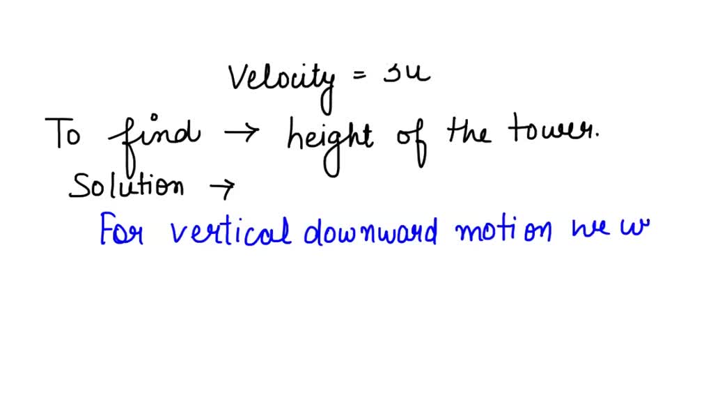 SOLVED: "A stone thrown upward with a speed u from the top of the tower ...