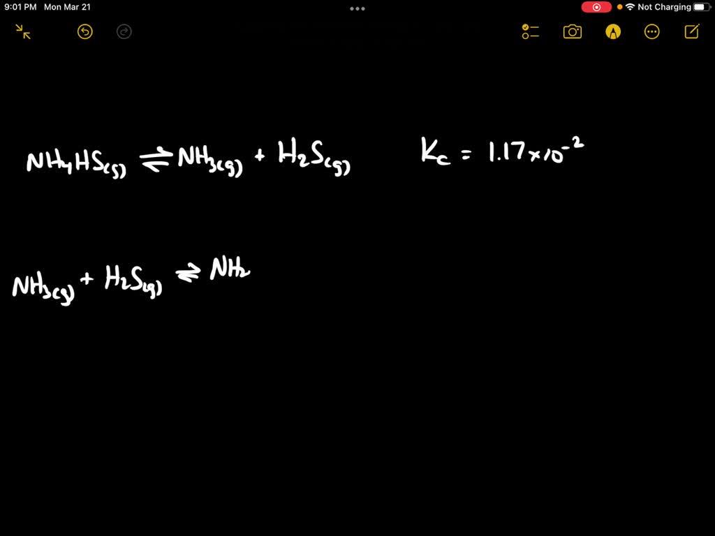 SOLVED 'The equilibrium constant, Kc for the following reaction is 1