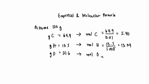 determine-the-molecular-formula-of-a-compound-with-649-carbon-135-hydrogen-and-216-oxygen-its-molecular-molar-mass-is-74-14-gmol