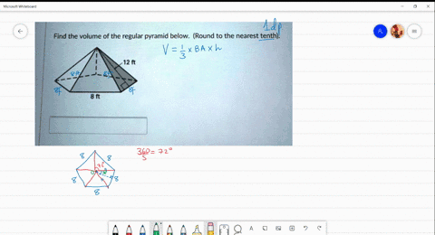 find-the-volume-of-the-regular-pyramid-below-round-to-the-nearest-tenth-12-ft-8-ft-47606