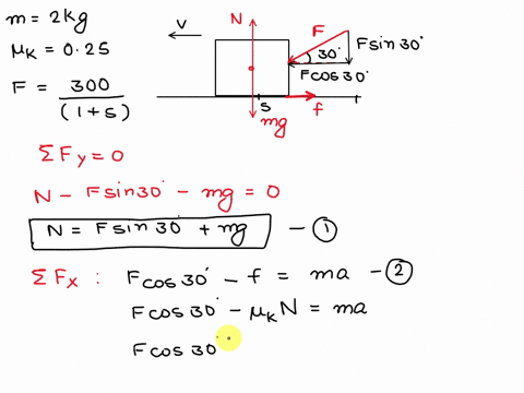 the-2-kg-block-is-subjected-to-a-force-having-a-constant-direction-and-a-magnitude-f-3001sn-where-s-is-in-meters-when-s-4m-the-block-is-moving-to-the-ieft-with-a-speed-of-8ms-determine-its-s-16973