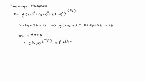 use-the-method-of-lagrange-multipliers-to-find-the-point-on-the-plane-x-zy-3z-13-closest-to-the-point-1-111-68467