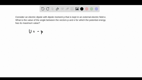 An electric dipole of dipole moment p is placed in a uniform...