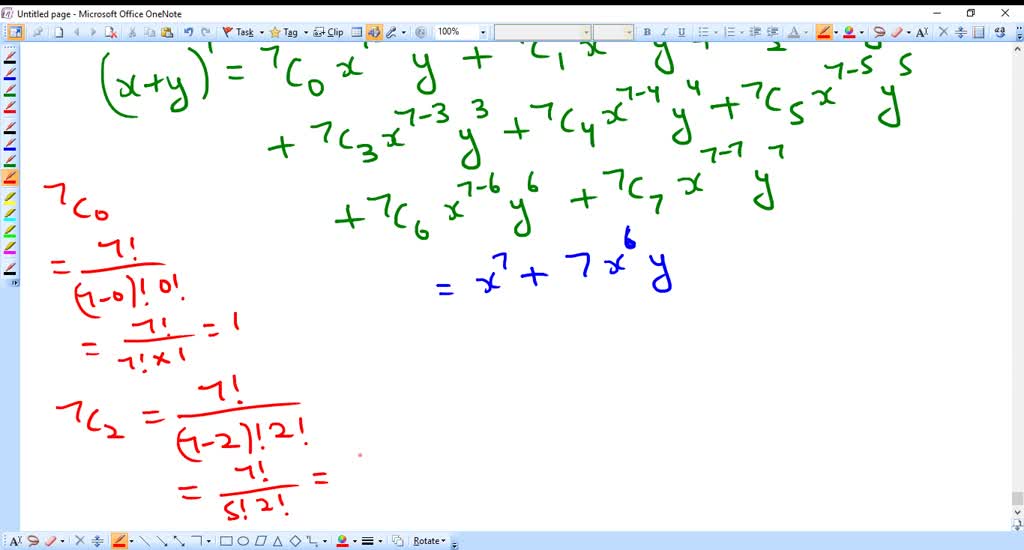 Solved Use The Binomial Theorem To Find The Expansion X Y 7