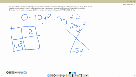 first-try-to-solve-the-equation-by-factoring-if-you-are-unable-to-solve-the-equation-by-factoring-solve-the-equation-by-using-the-quadratic-formula-for-equations-with-solutions-that-are-irrational-n-2