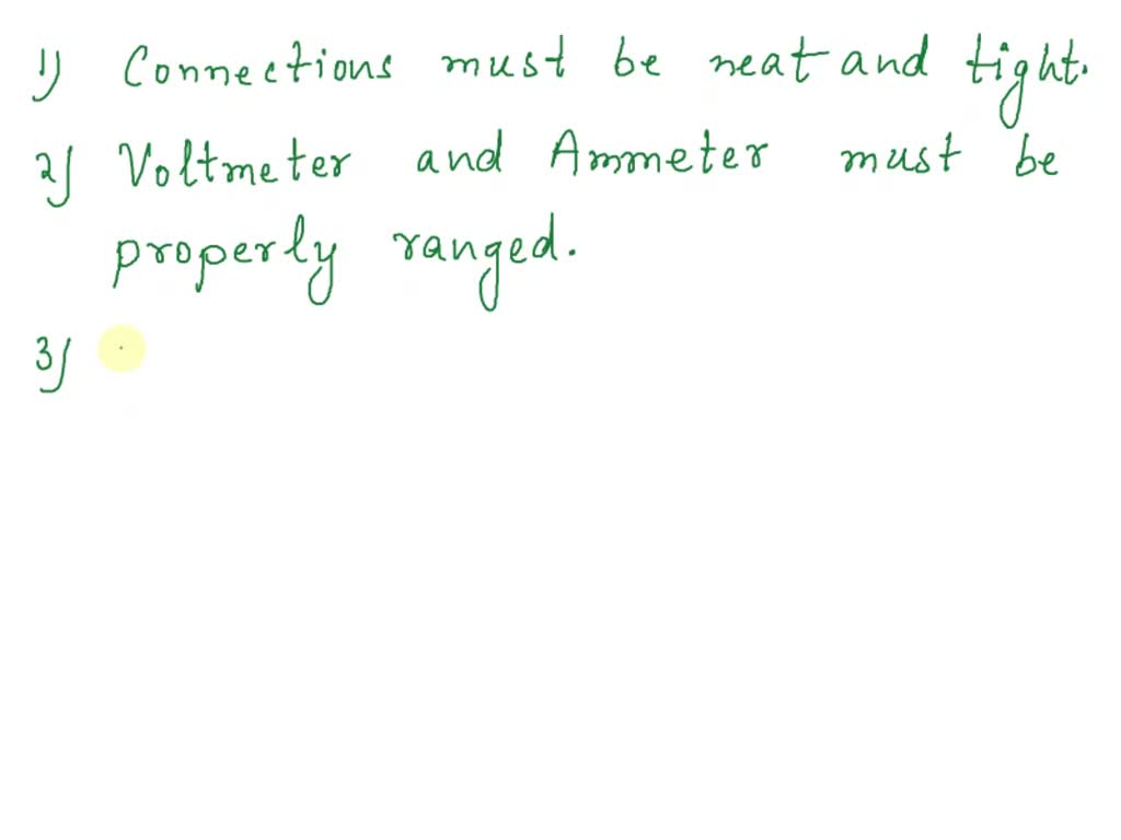 precautions for ohm's law experiment